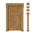 Modern double door double door 3d model