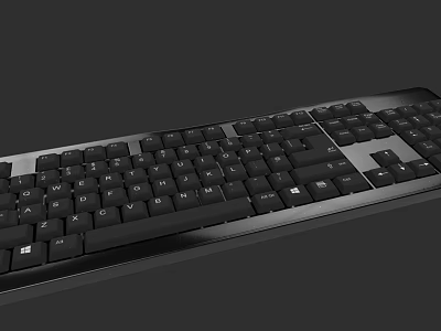 Black Full Size Computer Keyboard With Numeric Keypad And Sleek Design 3d model