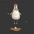 Modern hen hen statue wood carving wood carving hen egg 3d model