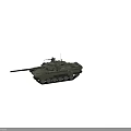 Modern Military Tank With Turret Sensors Main Gun Tracks Wheels And Green Camouflage