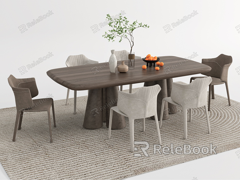 Modern Dining Table and Chair Combination model