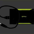 Portable External Hard Drive With USB Cable Black And Yellow For Computer Storage