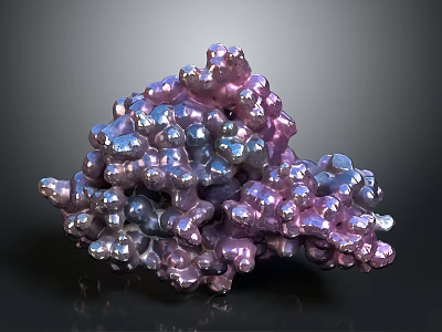 Natural Wood Stone Material With Purple Blue Glossy Crystal Structure Design 3d model