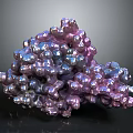 Natural Wood Stone Material With Purple Blue Glossy Crystal Structure Design