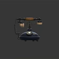 Vintage Rotary Dial Telephone On Wooden Table With Classic Retro Design