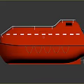 Red Yacht With Distinctive Design Features 3d model