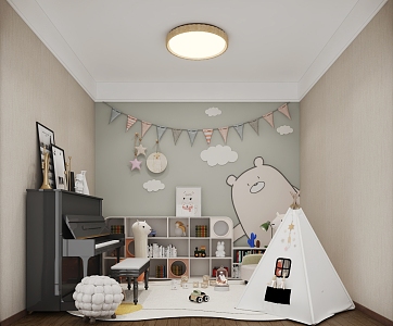 Children's Room Entertainment Area 3d model