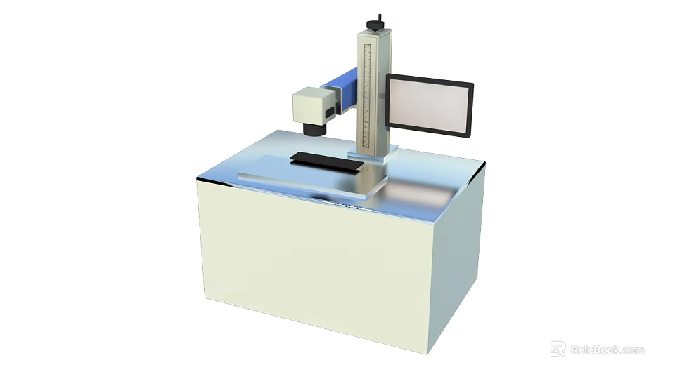 High Precision Industrial Laser Marking Equipment With Workbench And Display Screen 3d model 