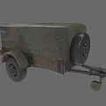 Camouflage Painted Industrial Trailer With Heavy Duty Wheels And Towing Hitch