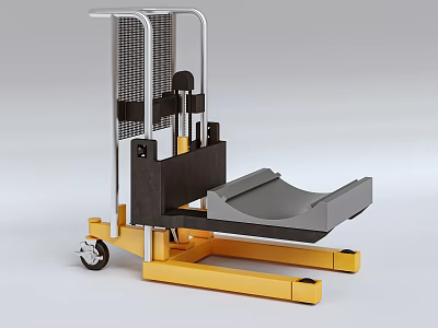 Industrial Equipment Manual Hydraulic Pallet Jack with Yellow Base Black Platform and Silver Frame 3d model