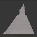 Cartoon Ancient Pyramid with Detailed Step Structure and Top Shrine in Classic Style