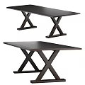 Modern Dark Wood Dining Table Design With X Shaped Legs And Sleek Style