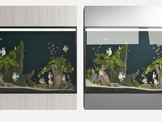 modern fish tank aquarium 3d model