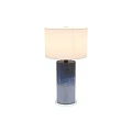 Modern Table Lamp With White Fabric Shade And Blue Gray Gradient Ceramic Base 3d model