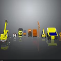 Colorful Construction Vehicle Toy Collection With Crane Truck Dump Truck And Small Models