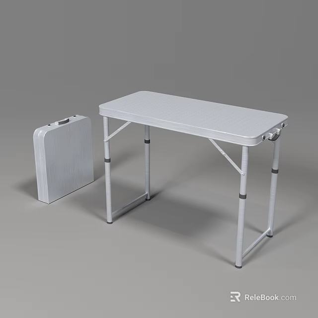 Portable Folding Table With Suitcase Style Storage Design And Lightweight Frame 3d model 