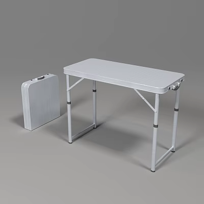 Portable Folding Table With Suitcase Style Storage Design And Lightweight Frame 3d model