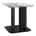 Poliform solid wood marble side table 3d model