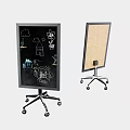 Art Supplies Wheeled Stand Chalkboard And Corkboard For Hand Drawn Creation