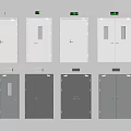 White And Gray Double Doors With Glass Inserts And Various Handle Designs