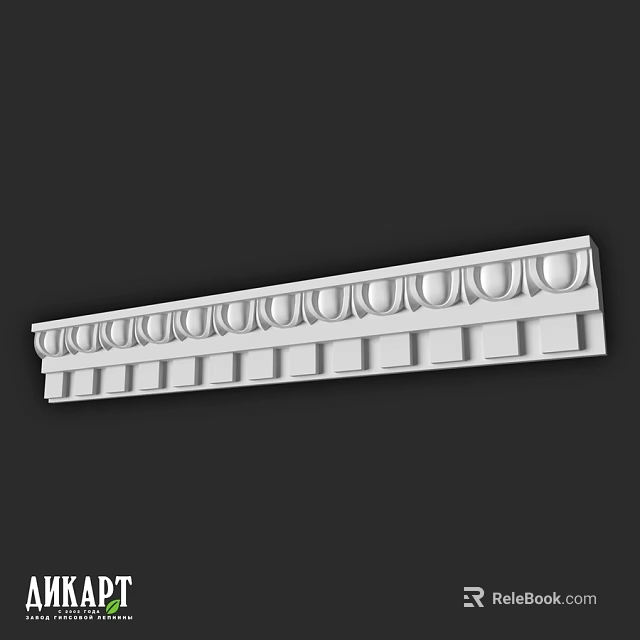White Ornamental Architectural Component With Intricate Circular And Rectangular Patterns 3d model 