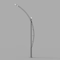 Modern Outdoor Light with Sleek Curved Arm and Metal Pole Design