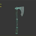 Vintage Axe Weapon With Metal Blade And Wooden Handle Design