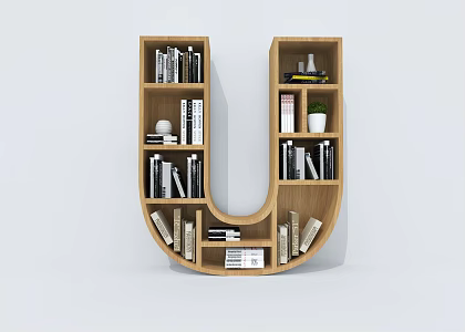 Creative Bookcase Creative Bookshelf Letter Bookcase Shelf Bookshelf 3d model