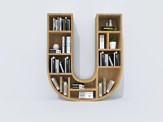 Creative Bookcase Creative Bookshelf Letter Bookcase Shelf Bookshelf 3d model