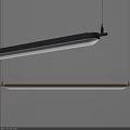 Modern Linear Pendant Light With Black Gold Metal Frame And Sleek Contemporary Hanging Design