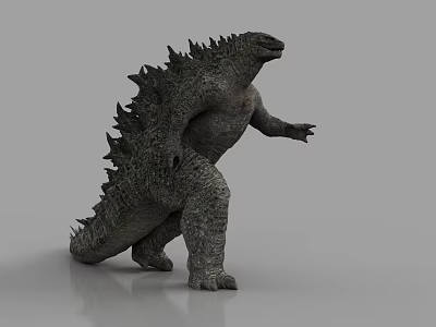 Godzilla Game Movie Character Standing Posture With Spiked Back And Rough Skin Texture 3d model