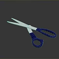 Metal Blade Scissors With Blue Handles On Smooth Surface For Daily Use