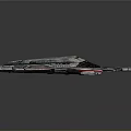 Cosmic Space Exploration Futuristic Spacecraft With Silver Gray Body Red Stripes And Detailed Design