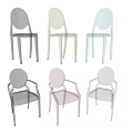 Stylish Transparent Single Chairs In Various Colors With Modern Acrylic Design