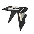 Modern Black Side Table With Magazine Storage And Top Tray Design 3d model