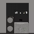 Modern Balcony Cabinet Design With Washer Dryer Sink And Storage Shelves
