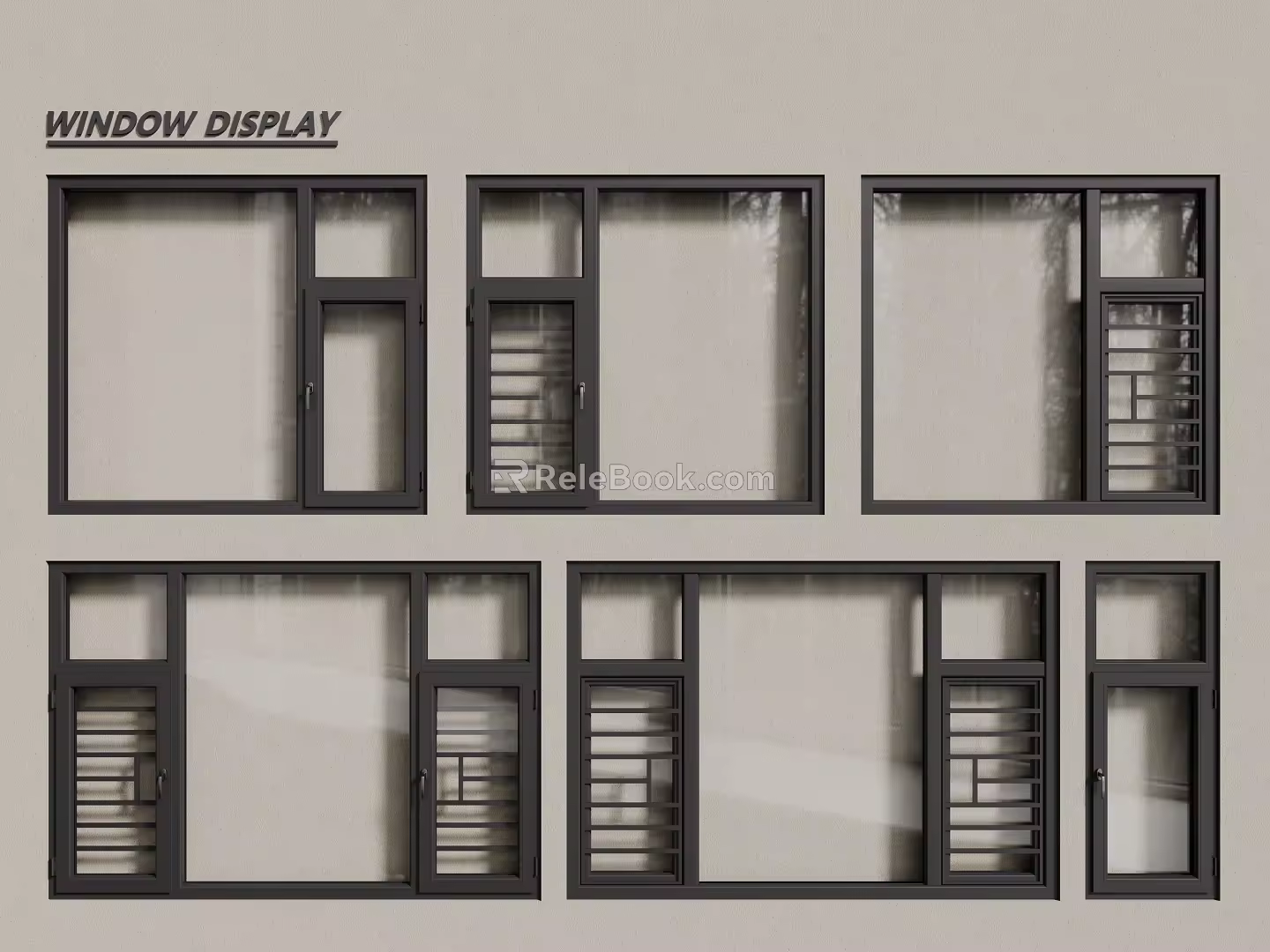 modern windows aluminum alloy windows casement windows floor-to-ceiling windows 3d model