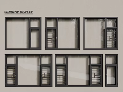 Casement Windows Display Showcasing Various Modern Styles And Design Features 3d model