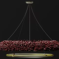 Modern Multicolored Chandelier With Textured Shade And Circular Base Design 3d model