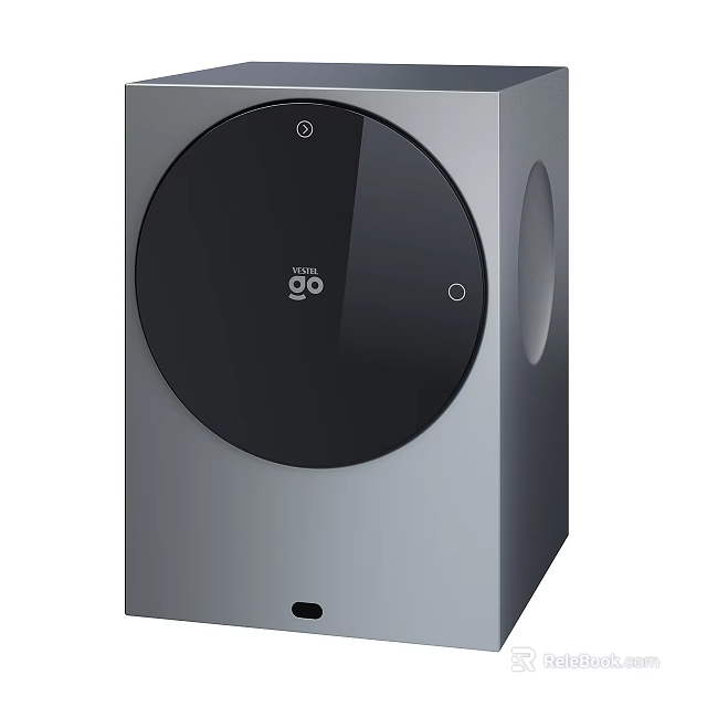 Sleek Modern Gray Washing Machine With Circular Control Panel And Smart Design 3d model