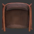 Brown Leather Upholstered Leisure Chair With Wooden Arms And Legs And Modern Design