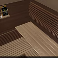 Modern Wooden Shower Sauna with Glass Door LED Lighting and Interior Design