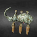 Animal Shaped Electric Toy With Intricate Patterned Horn And Conical Claws