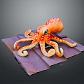 Cuttlefish Squid Cuttlefish Squid Octopus Beads Squid Octopus Heart-fin Whip Squid 3d model