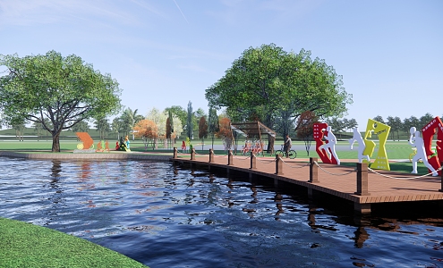 Waterfront Landscape Park 3d model