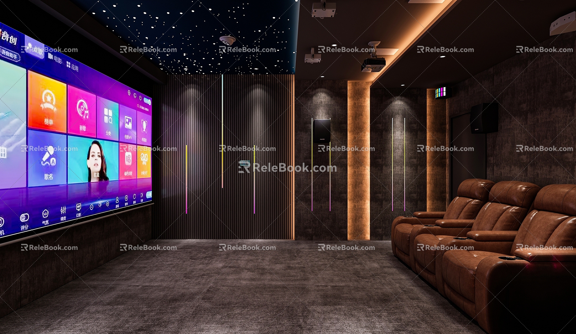 modern video room 3d model