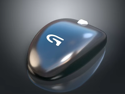 Sleek Black Gaming Mouse With White G Logo And Smooth Glossy Surface Design 3d model