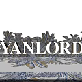 YANLORD Themed Art Installation With Intricate Blue And Yellow Leaf Decorations