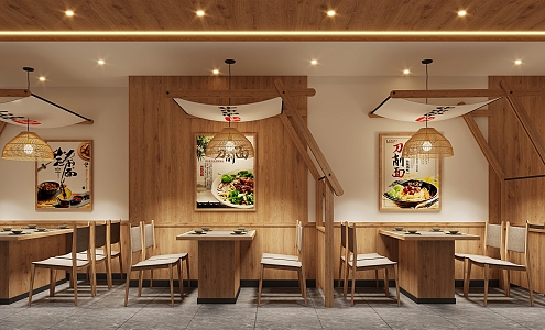 Modern Noodle Restaurant Modern Fast Food Restaurant Modern Restaurant New Chinese Noodle Restaurant Japanese and Korean Noodle Restaurant Sushi Restaurant Log Style Noodle Restaurant 3d model