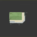 Multi Story Building With Green Roof Brown White Exterior And Ground Floor Shops